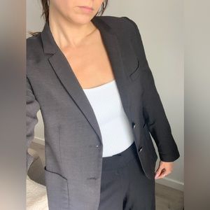 Aritzia Talula charcoal classic 59% wool fitted blazer